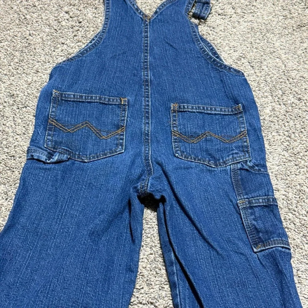 Vintage Wrangler Kids Denim Overalls Size 5T Blue Jeans Carpenter Bib Y2K